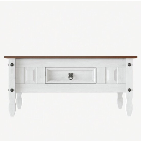 Mesa de centro ESTILO MEXICANO 1 cajón Color CERA BLANCO Mesa de centro ESTILO MEXICANO 1 cajón Color CERA BLANCO