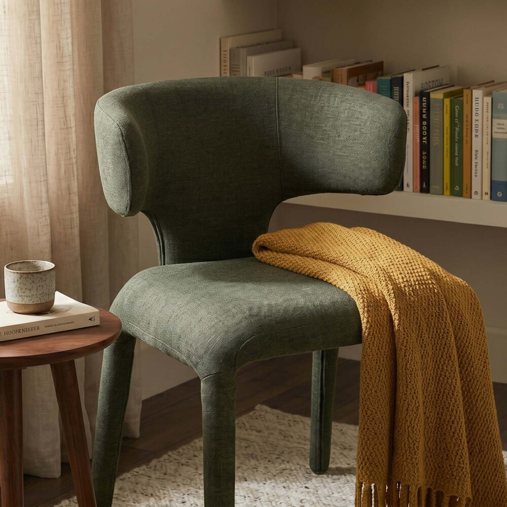 SILLA DE COMEDOR METAL-Y-TELA VERDE BEATRIZ
