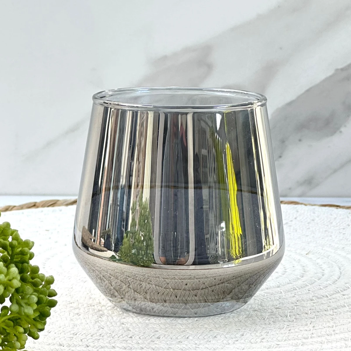 Juego De 6 Vasos Vidrio Liso Cone Gris 370ML 