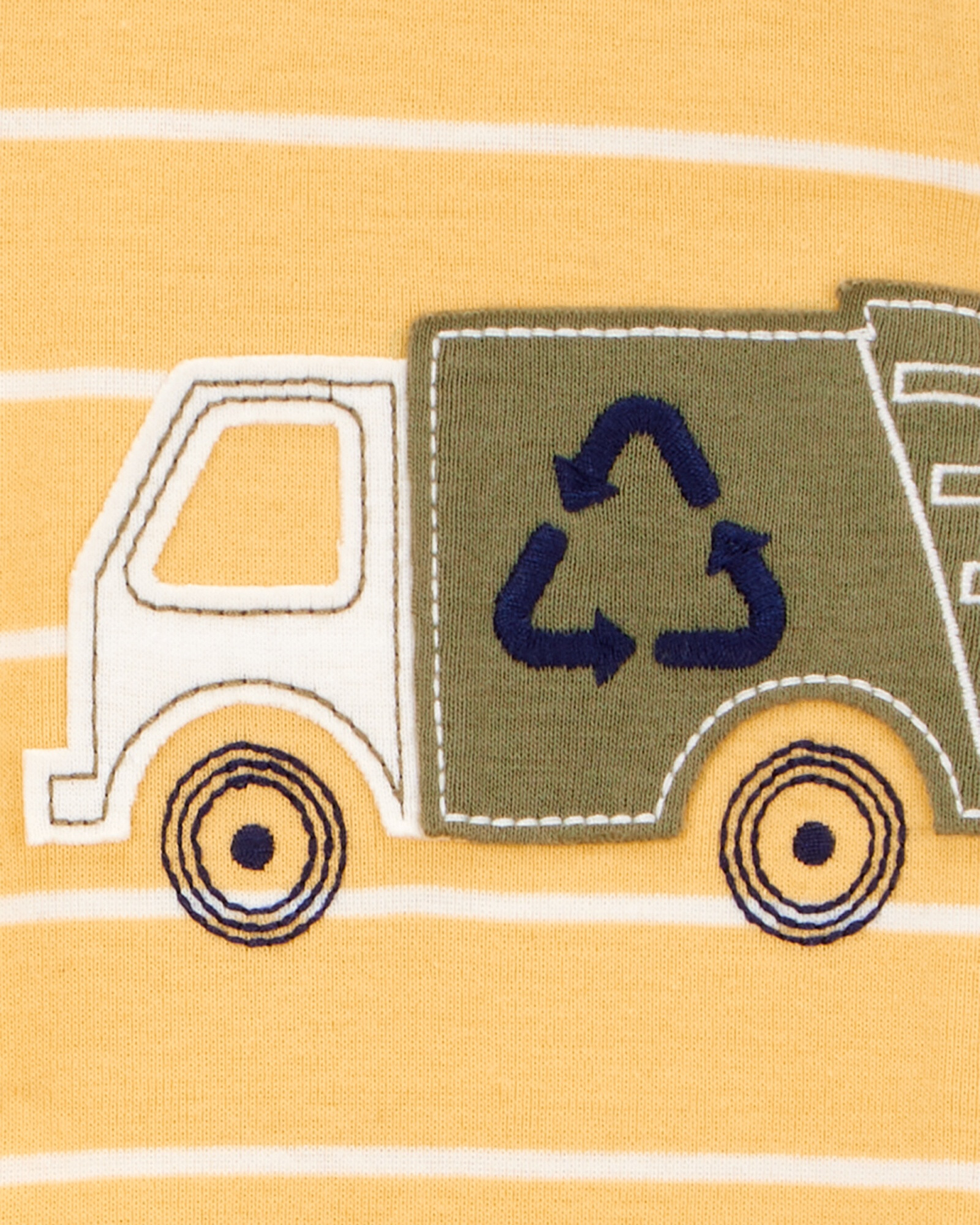 Pijama una pieza de algodón, con pie, estampa camión reciclador Sin color