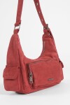Cartera de hombro suede bolsillos rojo