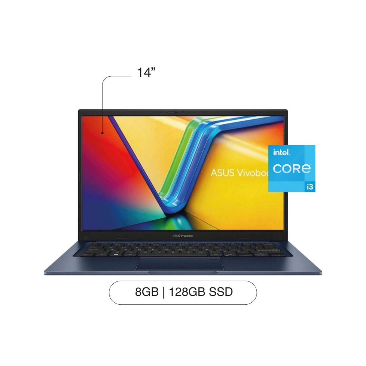 Notebook ASUS Vivobook X1404ZA 14' FHD 128GB / 8GB I3-1215U W11 Blue 