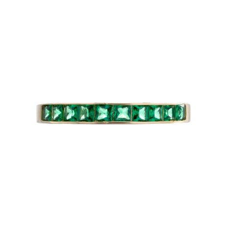 Anillo de oro 10 ktes con circonias, MEDIO SIN FIN. Anillo de oro 10 ktes con circonias, MEDIO SIN FIN.