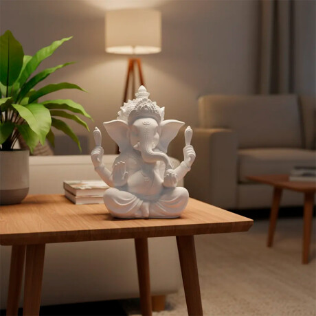Figura Decoración Ganesha 9.5cm Blanco