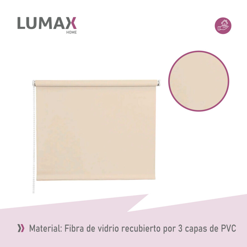 Cortina Roller Blackout Lumax 60 X 160 Cm Colores Beige