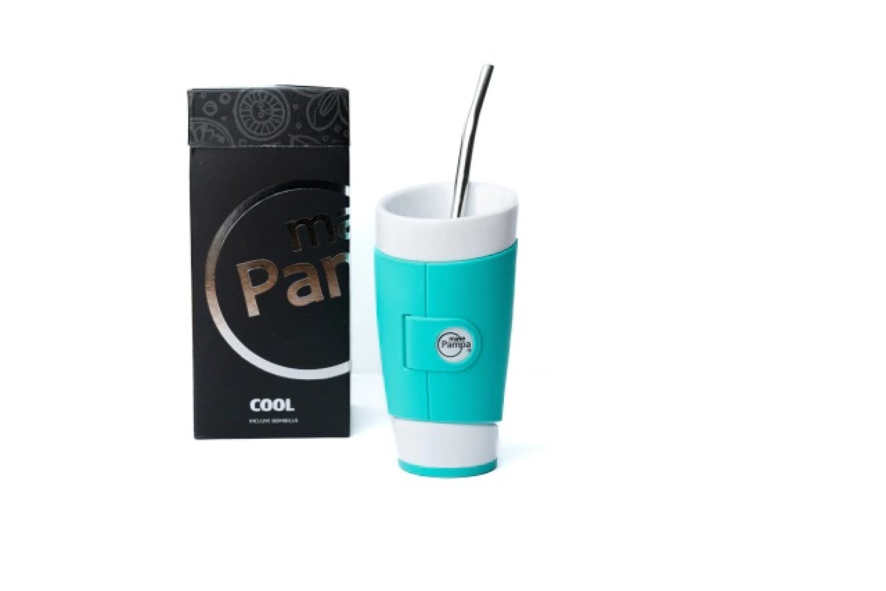 MATE PAMPA GUAMPA CON BOMBILLA - TURQUESA 