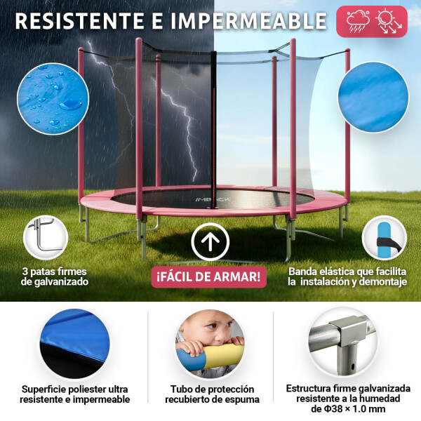 Cama Elástica IMBACK IBK-CE003 – 2.44 m | Con Red de Protección y Amortiguación Reforzada Cama Elástica IMBACK IBK-CE003 – 2.44 m | Con Red de Protección y Amortiguación Reforzada