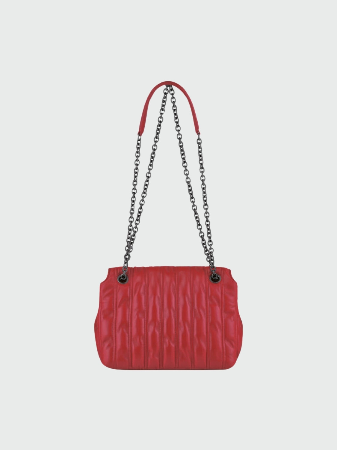 Longchamp -Cartera de cuero con solapa, Brioche Rojo