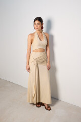 Falda Intuición Beige Lurex