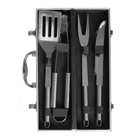 Set Asador con Parrillero Rodeio Mor + Cubiertos Asado X4 Negro