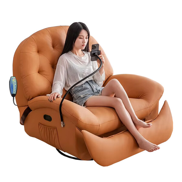 Sillónsillón Masajeador Poltrona Con Control Remoto Y Soporte Para Celular NARANJA