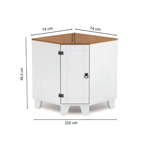 Bajo mesada esquinero Linea Naturale Blanco