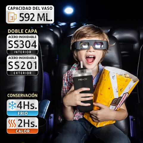 Vaso Termico Doble Capa 592ml Con Tapa Acero Inoxidable Vaso Termico Doble Capa 592ml Con Tapa Acero Inoxidable