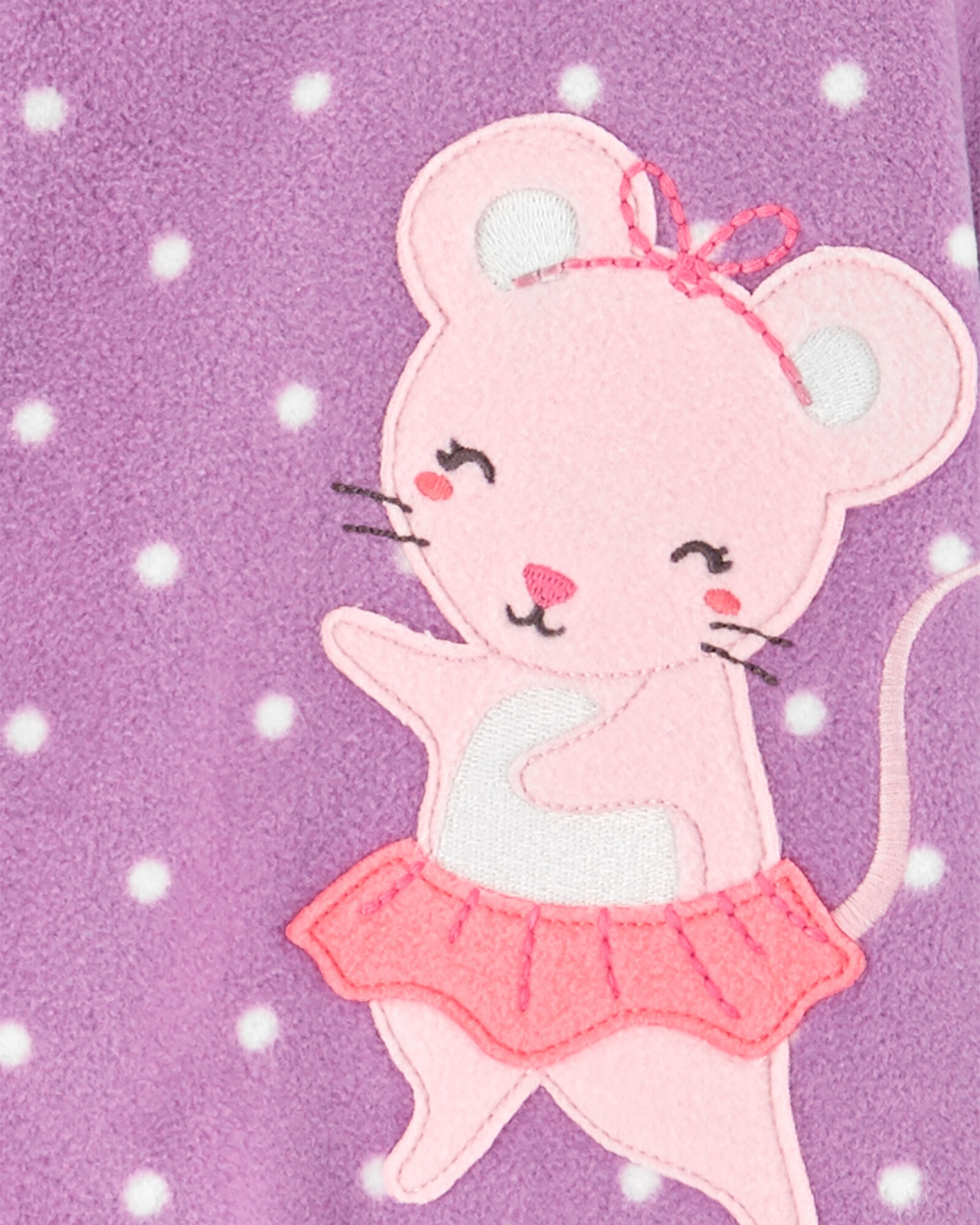 Pijama una pieza de micropolar, estampa ratoncita Sin color