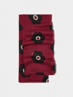 Pañuelo Estampado Floral Con Lana rojo
