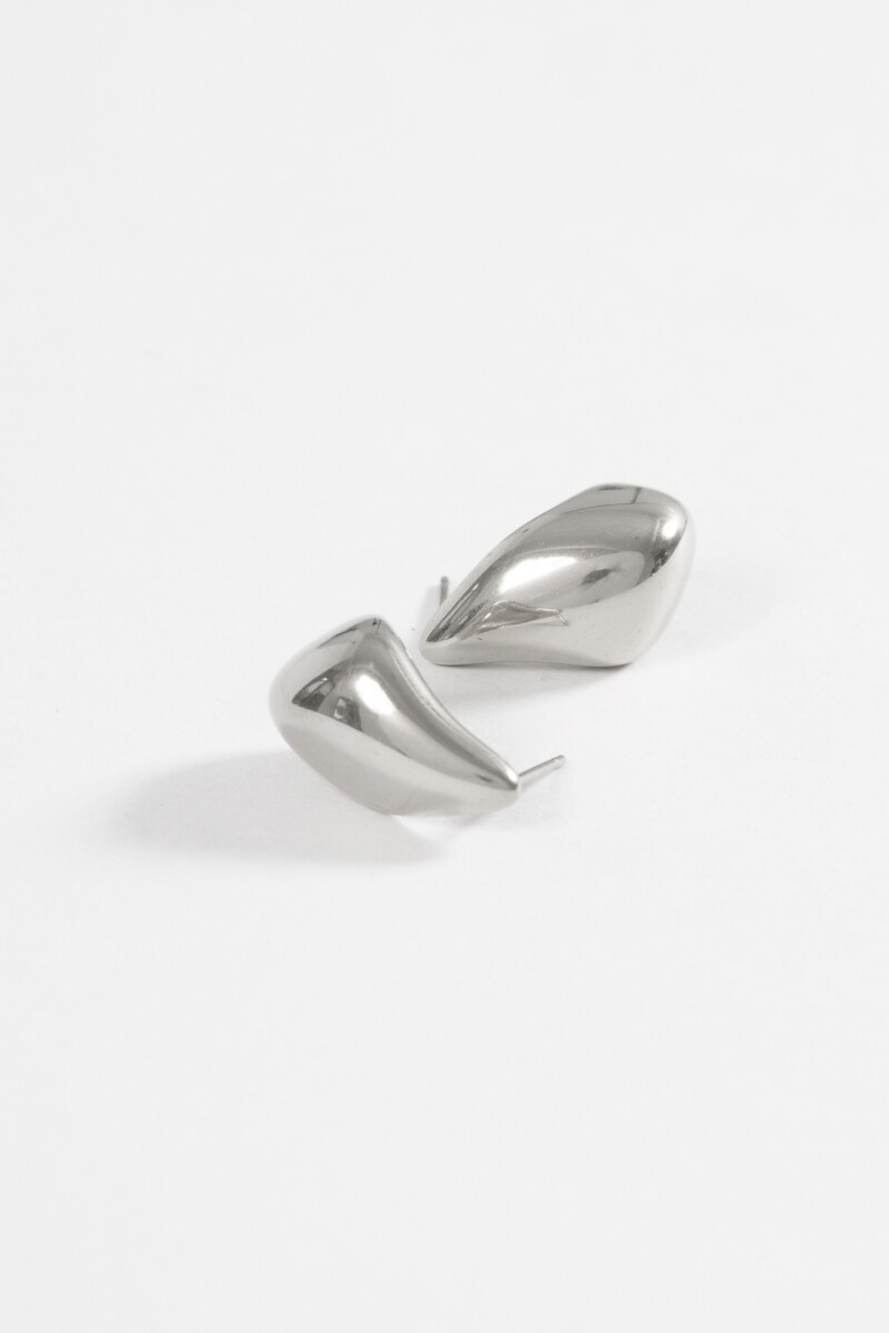 Caravanas acero drop gruesos plateado