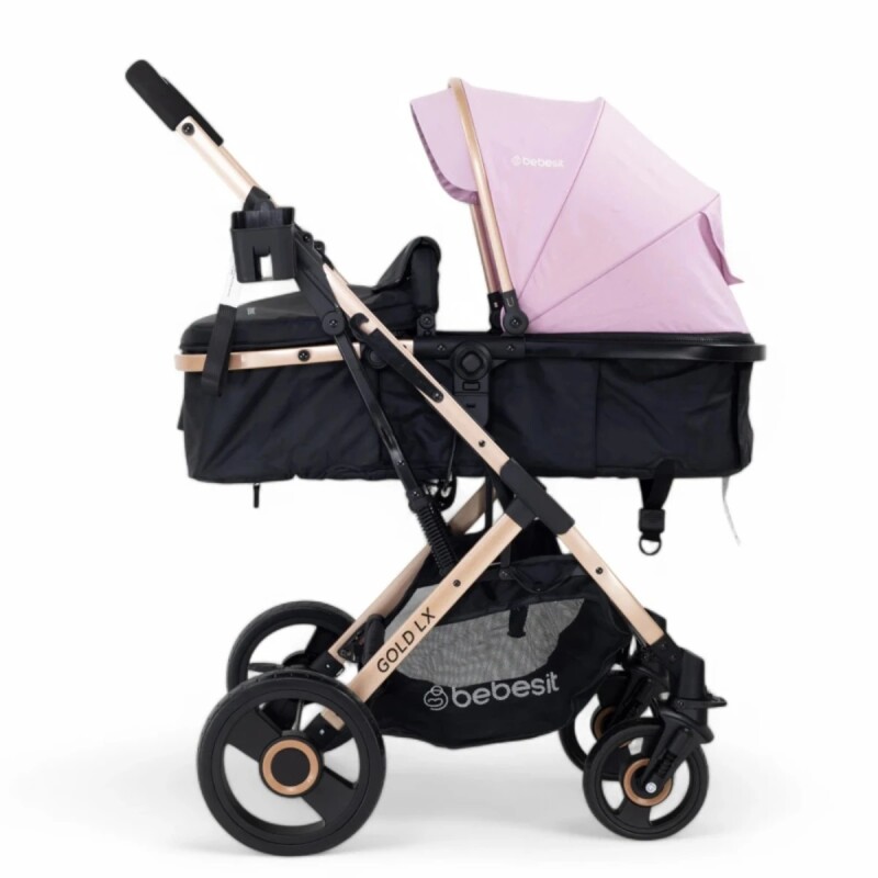Coche VOX GOLD, Ruedas todo terreno, Asiento 2 en 1 con Moises, Bebesit color Rosa Coche VOX GOLD, Ruedas todo terreno, Asiento 2 en 1 con Moises, Bebesit color Rosa