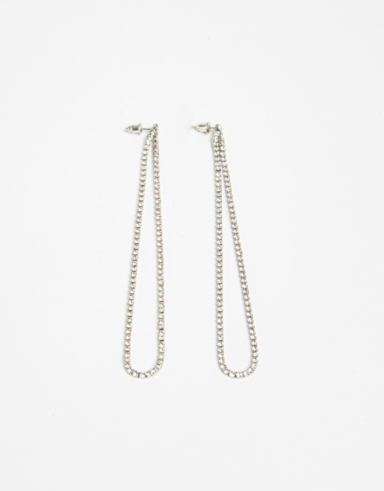 Aros Colgantes Largos Strass Aros Colgantes Largos Strass - Cristal