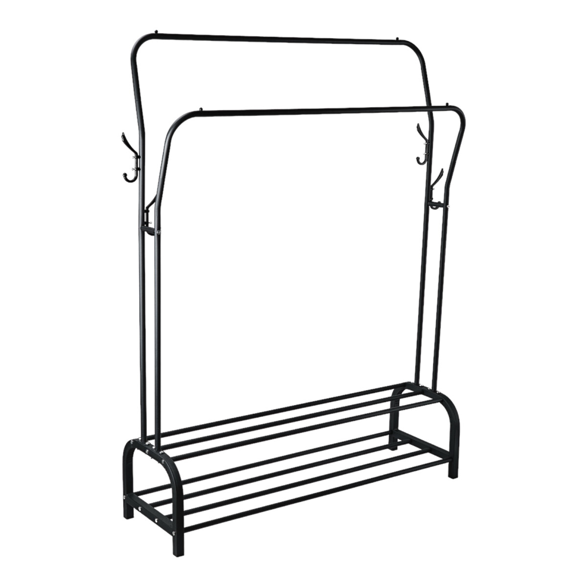 Perchero Organizador Metal Doble Con Zapatera Doble 