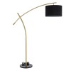 LAMPARA NEGRA/DORADO C/BASE MARMOL DE PIE 170CM Unica