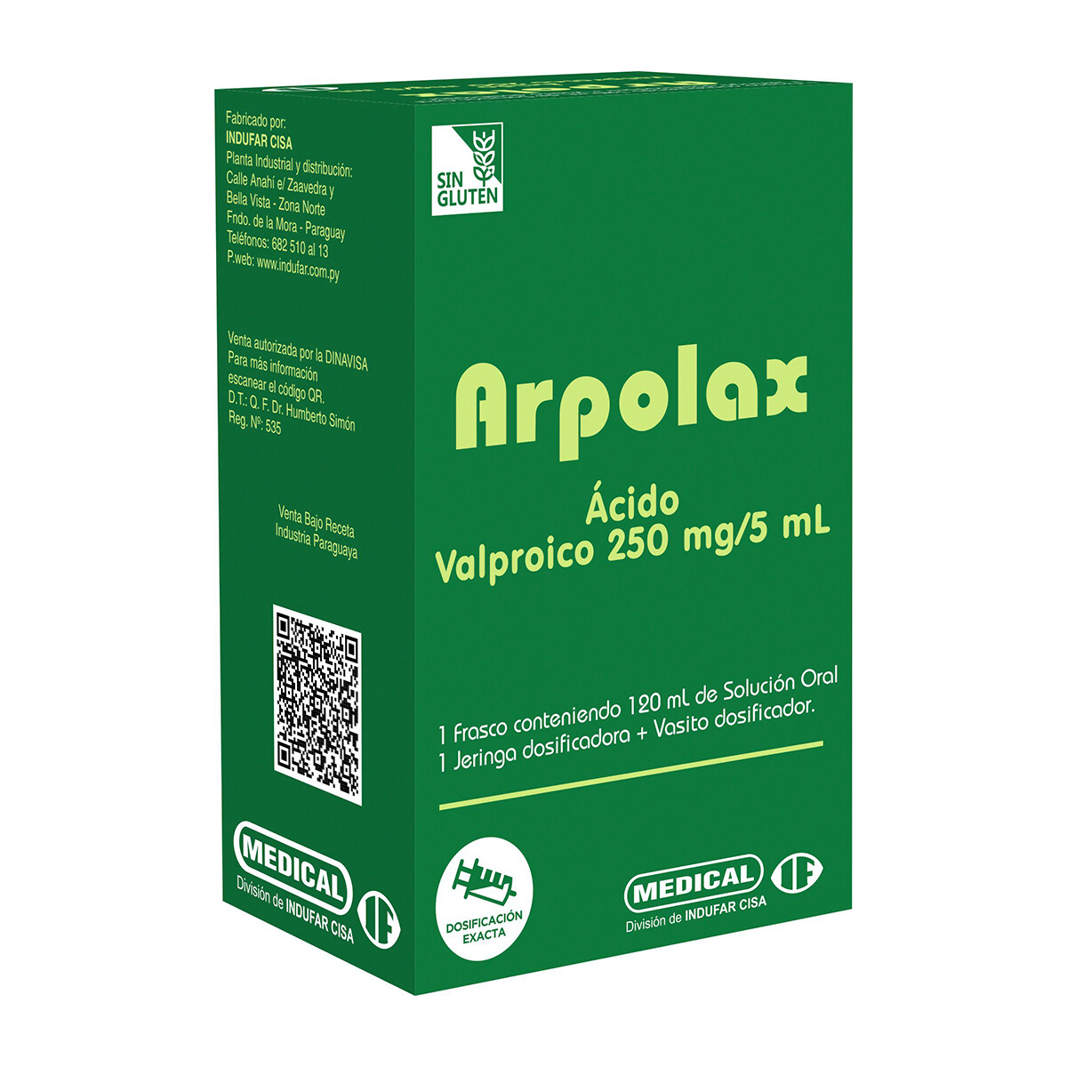 ARPOLAX AC. VALPROICO 250 MG.FR X 120 ML 