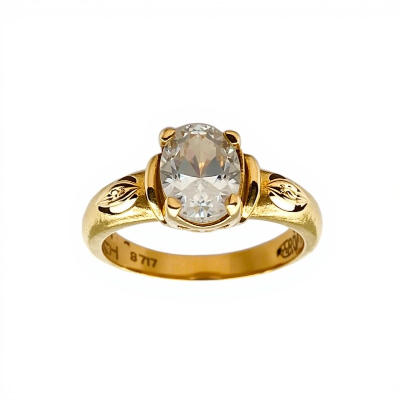 Anillo Solitario-Oro bajo-Piedra Zirconia-AN8096 conpiedra