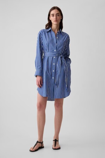 Vestido Camisero A Rayas Mujer Blue Stripe