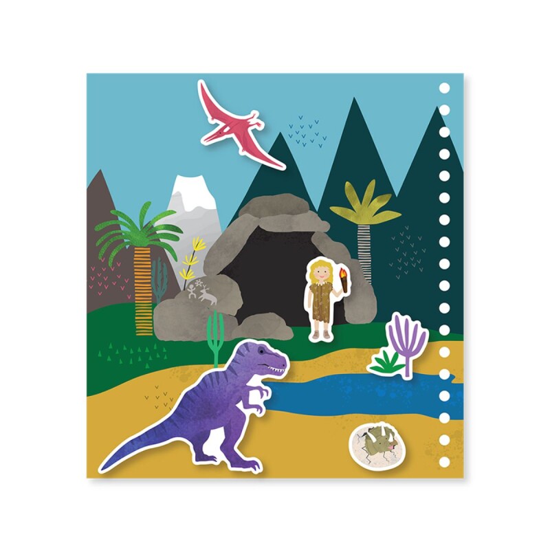 Libro con stickers para colorear y jugar Dinosaurios
