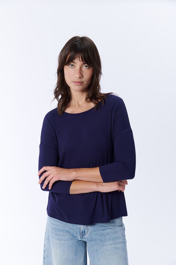 Remera Viscosa Azul Marino