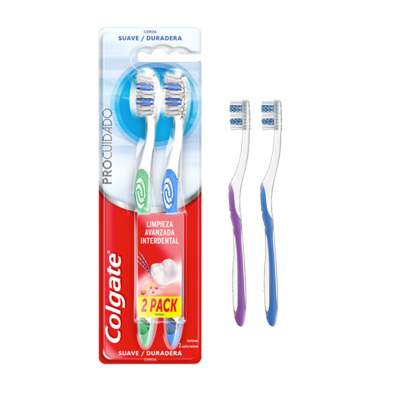 Cepillo de Dientes Colgate Pro Cuidado Suave Pack X2 Cepillo de Dientes Colgate Pro Cuidado Suave Pack X2