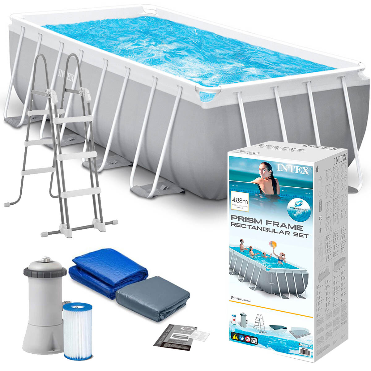 Piscina Intex Estructural 10874 L 488x244 + Bomba - Inx026792 