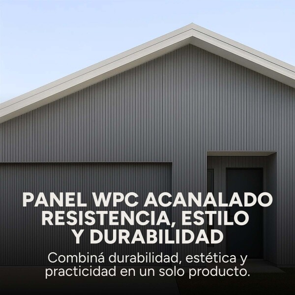 Pack x10 Wpc Simil Madera Wall Panel Lambrin 2.90x16.7 Color Gris Oscuro