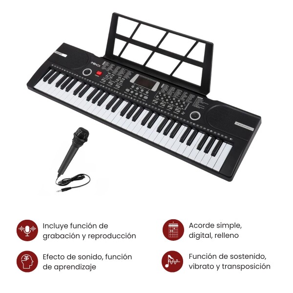 Organo musical Teclado Piano con 61 Teclas 100 Ritmos 100 Tonos y Micrófono Imback Organo musical Teclado Piano con 61 Teclas 100 Ritmos 100 Tonos y Micrófono Imback
