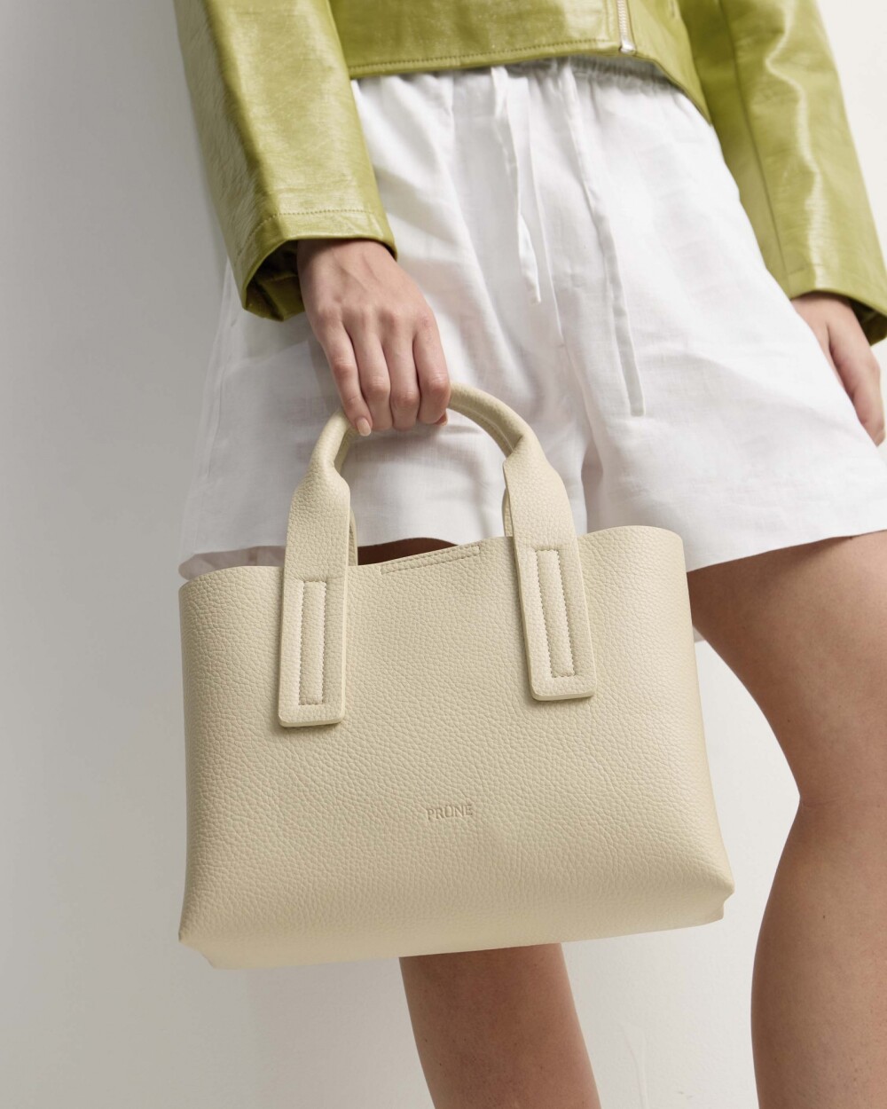 Cartera de mano Gaia en efecto cuero graneado Natural