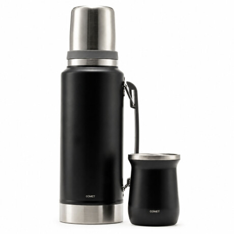 Set Matero Termo 1L Ac. Inox + Mate 160ml Térmico Completo Negro