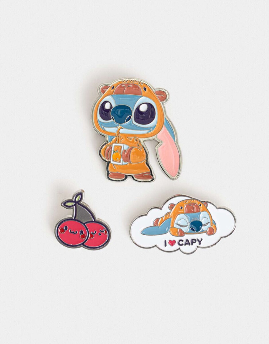 Set De Pines ''stitch Capybara'' - Combinacion Multicolor 