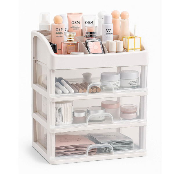 Organizador de Maquillaje Blanco IMBACK IBK-MAQ001 | 3 Cajones + Compartimentos | Diseño Compacto, Elegante y Multifunción Organizador de Maquillaje Blanco IMBACK IBK-MAQ001 | 3 Cajones + Compartimentos | Diseño Compacto, Elegante y Multifunción