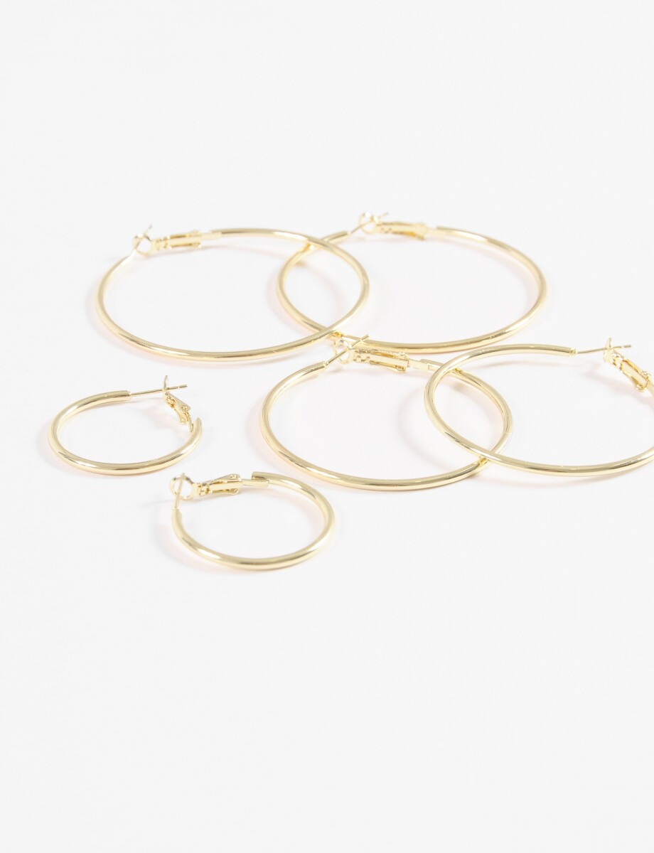 Set de aros finos - dorado 