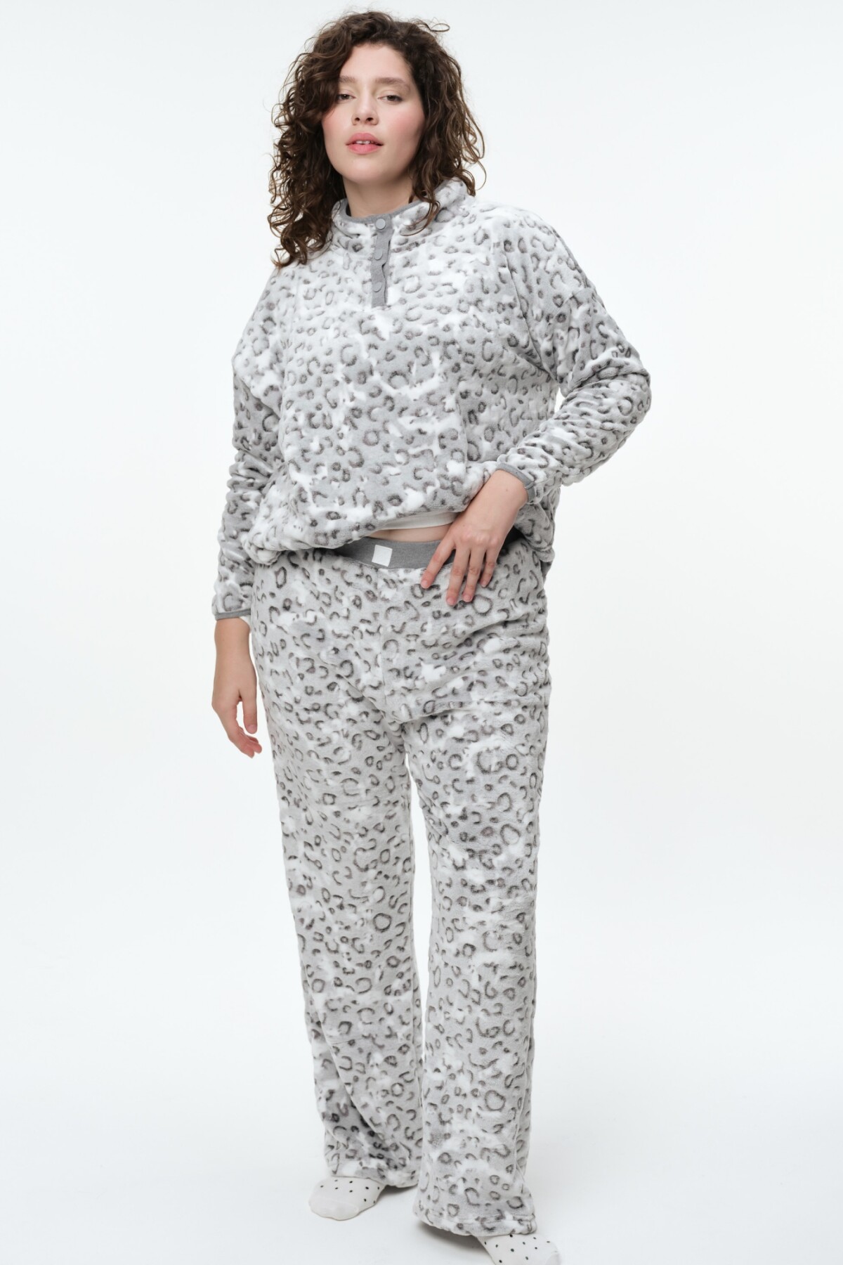 Buzo Flip Leopardo Gris