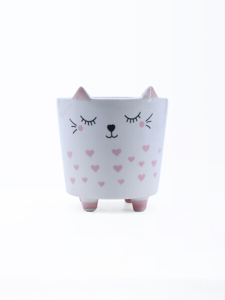 MACETA GATITO BLANCO