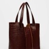Shopper The Braided En Cuero Grabado Croco Red Tabaco