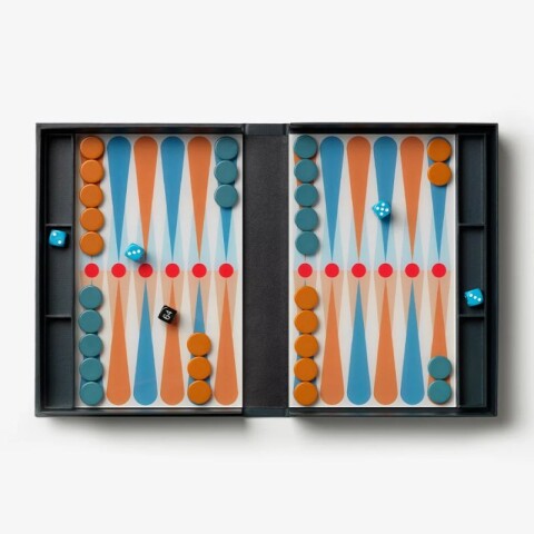 PRINTWORKS JUEGO DE BACKGAMMON ANTHRACIT NARANJA TURQUESA PRINTWORKS JUEGO DE BACKGAMMON ANTHRACIT NARANJA TURQUESA