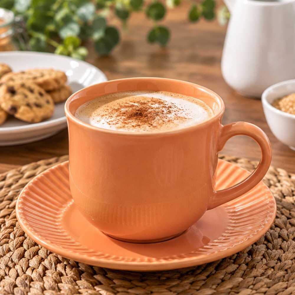 Taza de te con plato Salmao 200 ml BIONA Taza de te con plato Salmao 200 ml BIONA