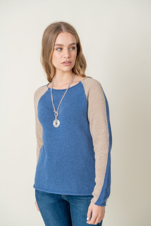 Sweater lana combinado Blue