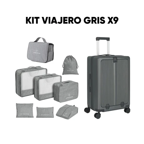 Kit valija y neceseres gris Sc