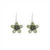 Caravanas Flores-Plata rodinada 925-Piedra Peridoto-CA2000 conpiedra