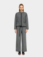 Pantalón De Punto Cintura Elástica gris