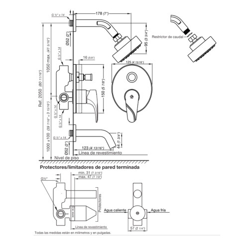 Mezclador Monocomando De Ducha Y Bañera Linea Iguazu 000
