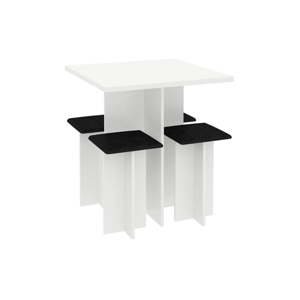 JUEGO DE COMEDOR - 4 BANCOS BLANCO