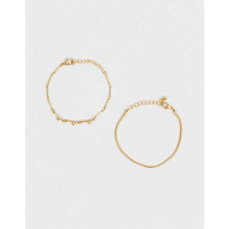 Set De Pulseras Bañadas En Oro Dorado